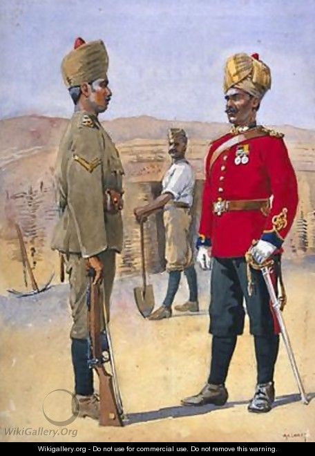 Soldiers of the 3rd Sappers and Miners Lance Naik Brahman of Oudh Jemadah Dekhani Mahratti - Alfred Crowdy Lovett