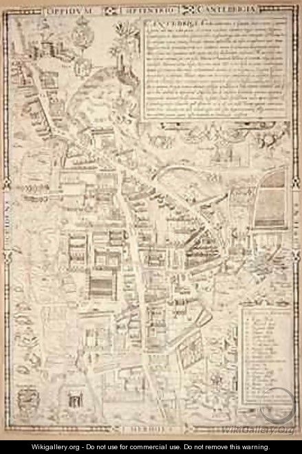 Map of Cambridge from Caius Historia Cantabrigensis Academia - Richard Lyne