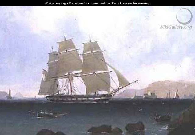 A Rigged Sloop of the White Squadron off Plymouth 1835 - John Lynn