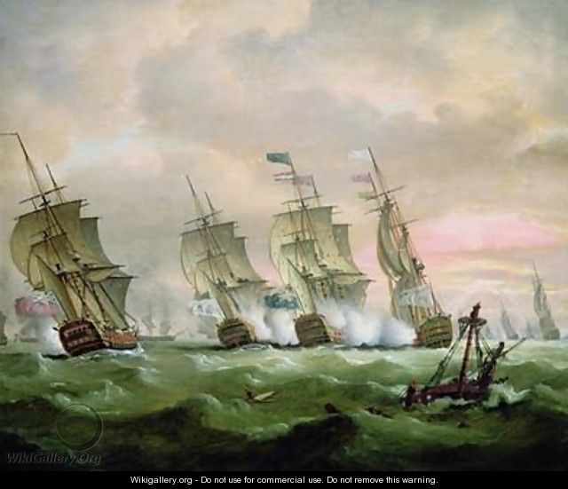 Admiral Sir Edward Hawke defeating Admiral M de Conflans in the Bay of Biscay - Thomas Luny