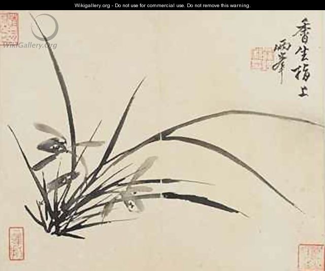 Landscapes Flowers and Birds Orchid Qing Dynasty 1780 2 - Ping Luo