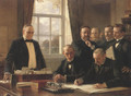 Signing Of The Peace Protocol Between Spain And The United States August 12 1898 - Théobald Chartran