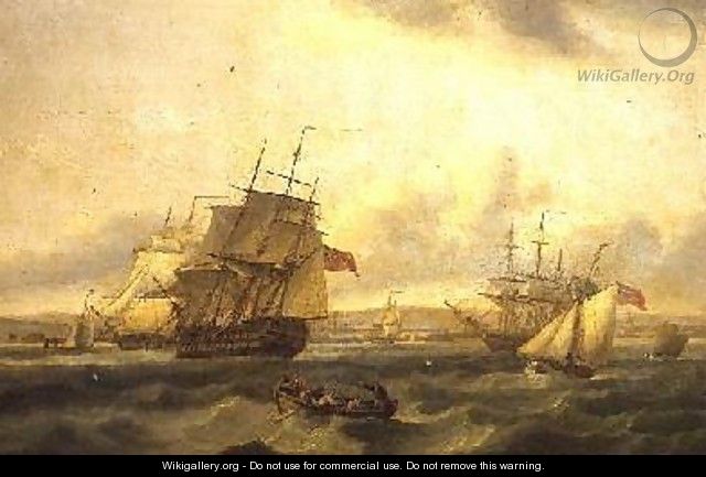 Man-o-war and other shipping at Spithead off Portsmouth - Thomas Luny