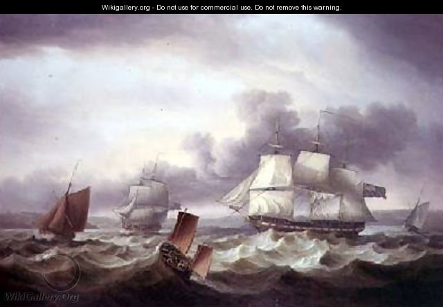 Shipping off Plymouth Sound - Thomas Luny