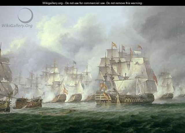 Battle of Cape St Vincent 14th February 1797 the British defeat the Spanish - Thomas Luny