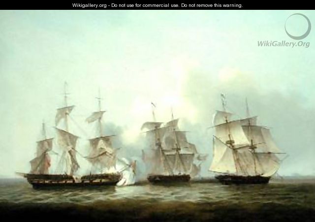 HMS Gore in Action With the French Brigs Palinure and Pilade - Thomas Luny