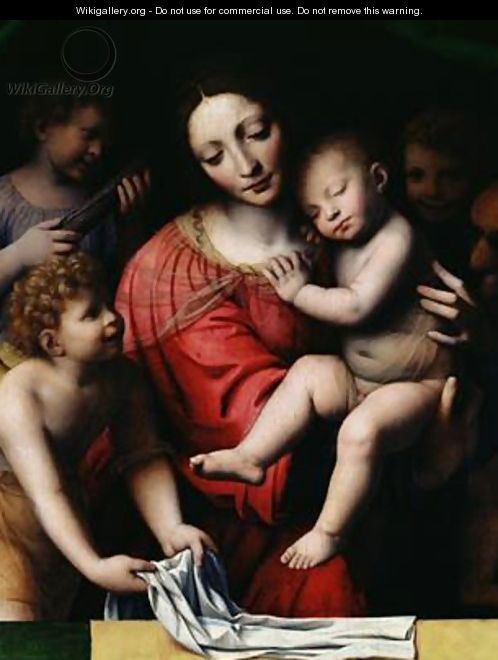 The sleeping Christ or Madonna and sleeping Child with three angels 1532 - Bernardino Luini
