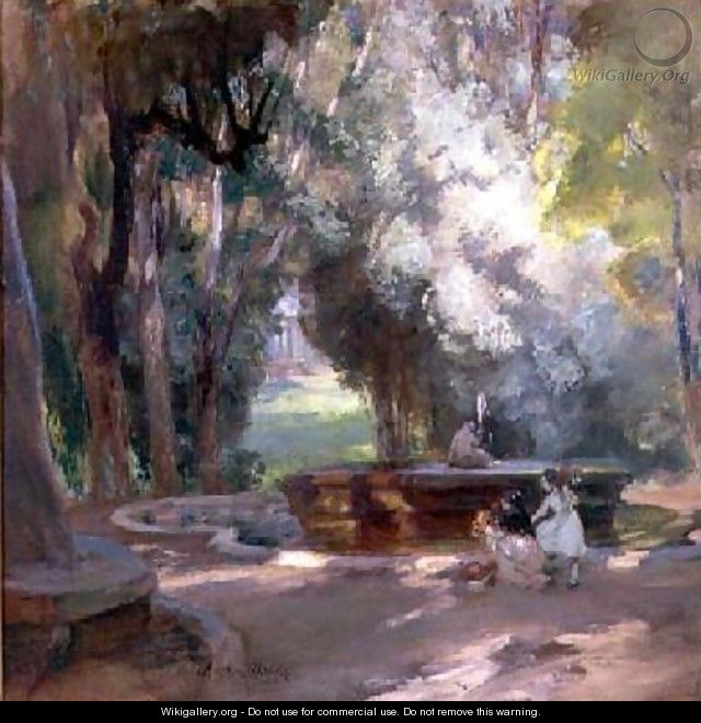 Fountain in the Borghese Gardens - Charles Hodge Mackie - WikiGallery