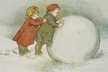 Children Rolling Snowballs - Lizzie (nee Lawson) Mack