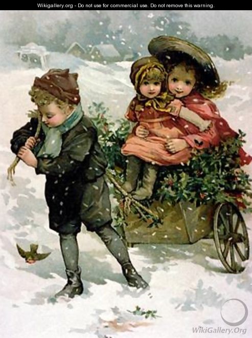 Gathering Holly Victorian card - Lizzie (nee Lawson) Mack