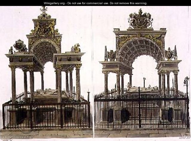 The Tombs of Queen Elizabeth I and Mary Queen of Scots - Frederick Mackenzie
