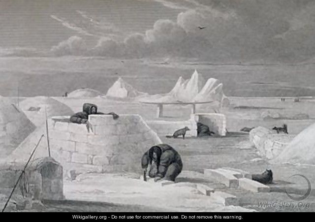 Eskimaux building a Snow-Hut - Captain George Francis Lyon