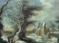 Winter Landscape with a Woodcutter - Gijsbrecht Leytens