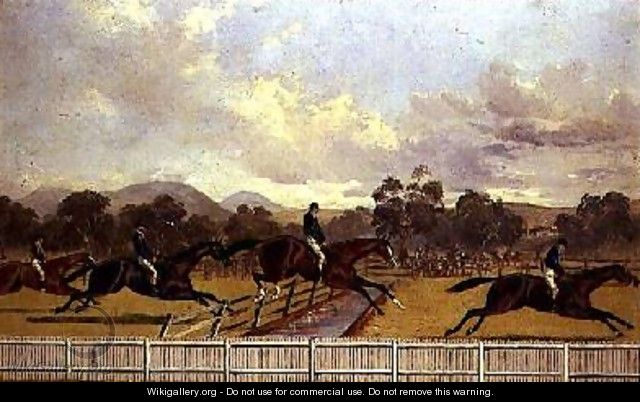 The Water Jump the Autumn Steeplechase at Ballarat Victoria Australia in 1868 - Thomas Hamilton Lyttleton