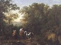 A Hawking Party in a Wooded Landscape - Dirk Maes