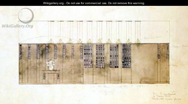 Design for a wall table and doors 1905 - Charles Rennie Mackintosh