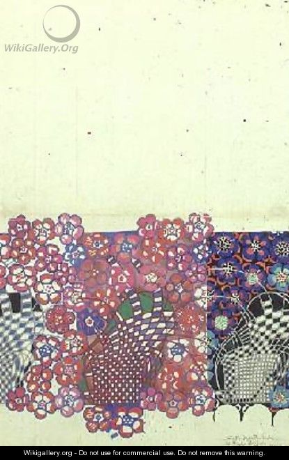 Blue and pink tobacco flower design - Charles Rennie Mackintosh Blue and pink tobacco flower design - Charles Rennie Mackintosh
