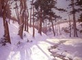 Winter woodland with a stream - James MacLaren