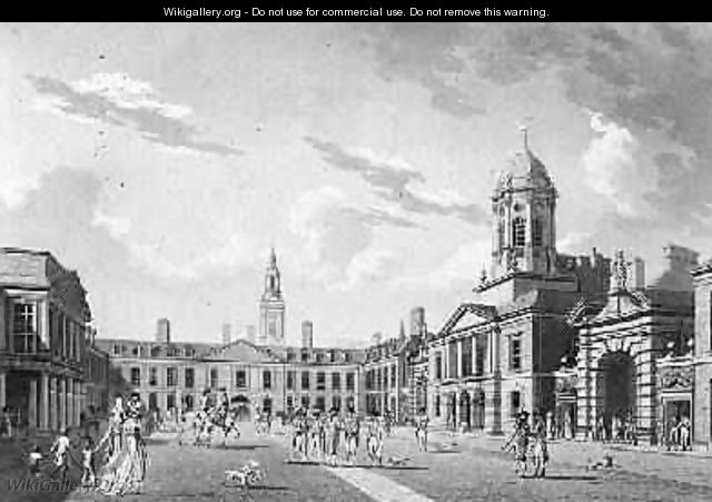 The Great Court Yard Dublin Castle 1792 - James Malton