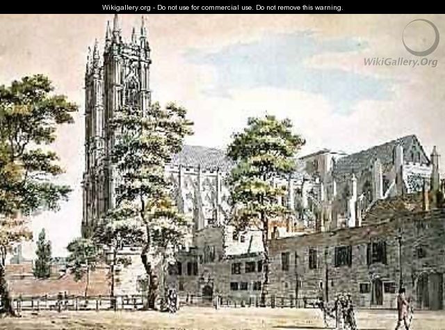 Deans Yard Westminster View of Westminster Abbey from the West 1793 - Thomas Malton, Jnr.