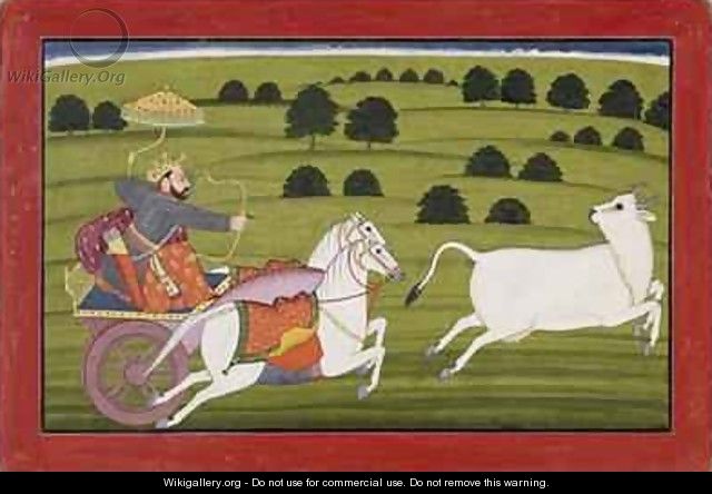 Prthu chases the goddess earth - Manaku