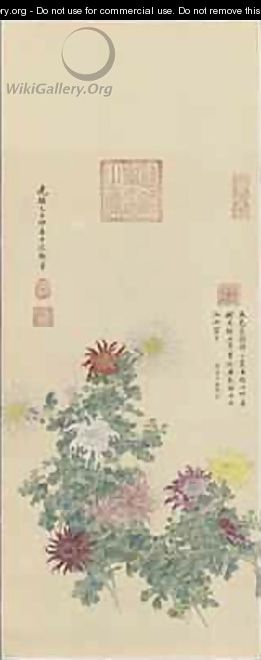 Chrysanthemums Qing Dynasty 1905 - Empress Cixi Manchu-Chinese