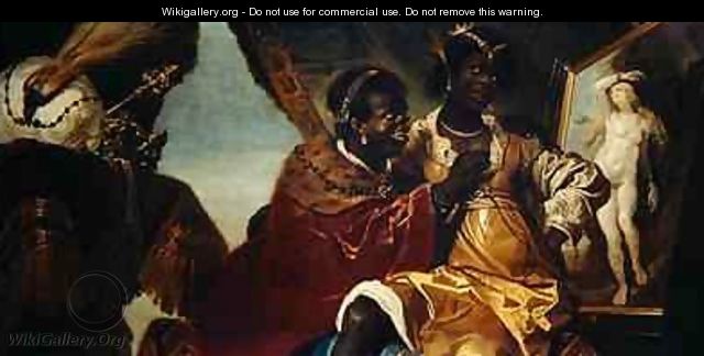 Hydaspes and Persina before at a painting of Andromeda - Karel van III Mander
