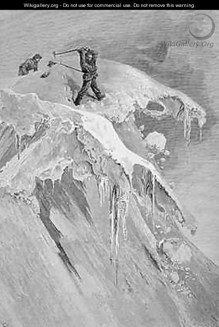 The Summit of the Moming Pass in 1864 from The Ascent of the Matterhorn engraved by Edward Whymper 1840-1911 - (after) Mahoney, James