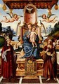 Virgin and Child Enthroned with Saints Cosmas and Damian with Saints Eustace and George in the background - Gian Francesco de Maineri