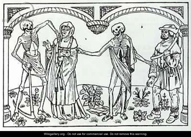 Death taking the Priest and the Peasant from the Danse Macabre - Guy Marchant