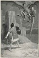 The dragon sank towards him opening its terrible jaws from Hero Myths and Legends of the British Race by MI Ebbutt 1910 - William Henry Margetson