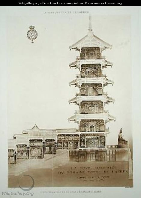Japanese Tower in the Royal Park at Laeken Belgium - (after) Marcel, Alexandre Auguste Louis