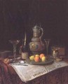 Still Life with a bottle of Champagne 1882 - Josef Mansfeld