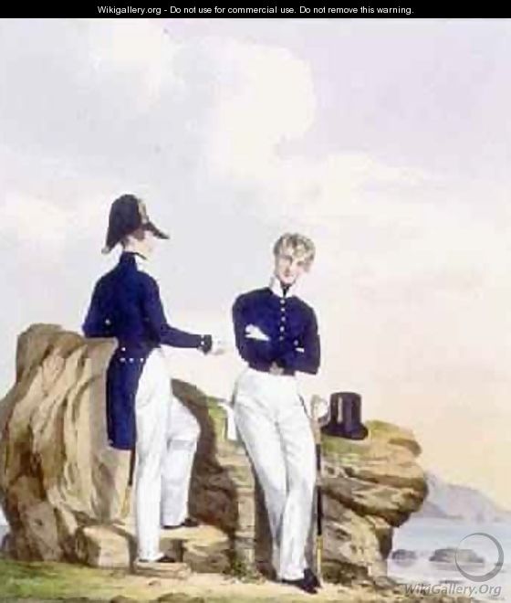 Midshipmen plate 3 from Costume of the Royal Navy and Marines - L. and Eschauzier, St. Mansion