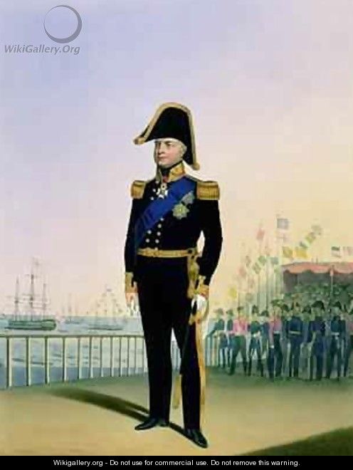 Portrait of King William IV 1765-1837 plate 14 from Costume of the Royal Navy and Marines - L. and Eschauzier, St. Mansion