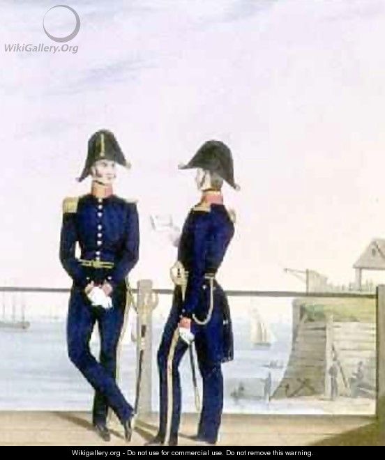 Surgeons plate 6 from Costume of the Royal Navy and Marines - L. and Eschauzier, St. Mansion