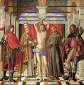 Saint Sebastian with Saints Liberale Gregory Francis and Roch - Giovanni di Niccolo Mansueti