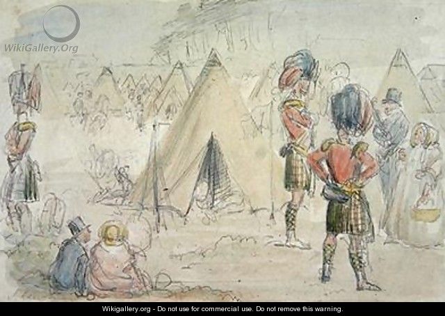 Highland Regiment in Camp - John Leech