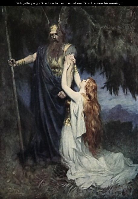Brunhilde knelt at his feet - Ferdinand Leeke