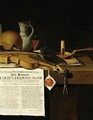 Vanitas still life homage to Admiral Marten Herpertszwoon Tromp - Antonius Leemans