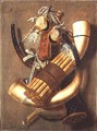 Still-life of hunting accessories - Antonius Leemans