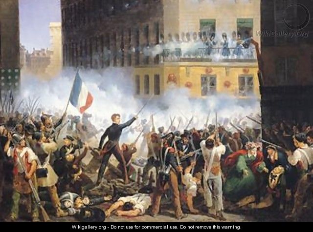 Battle in the rue de Rohan - Hippolyte Lecomte