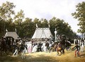 Louis XVIII 1755-1824 Greeting Marie-Caroline-Ferdinande de Bourbon Princess of Sicily at the Croix de Saint-Herem in the Forest at Fontainebleau 15th June 1816 - Hippolyte Lecomte