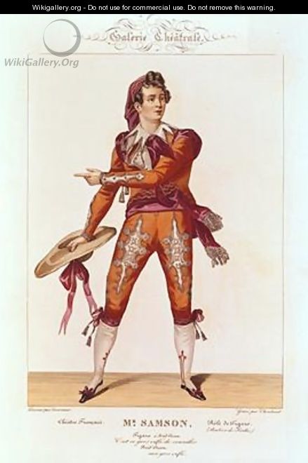 Joseph Isidore Samson 1793-1871 in the role of Figaro in The Barber of Seville - Lecurieux