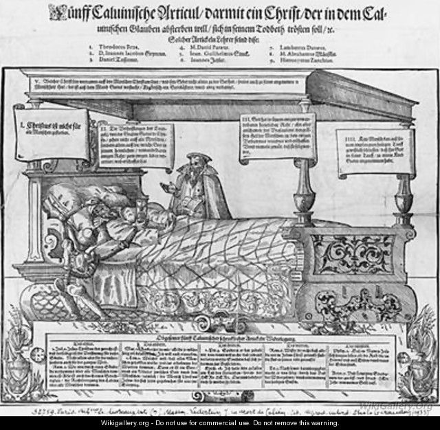 John Calvin on his death bed - Jacob Lederlein