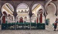 View of an interior courtyard of a house in Algiers - Theodore Leblanc