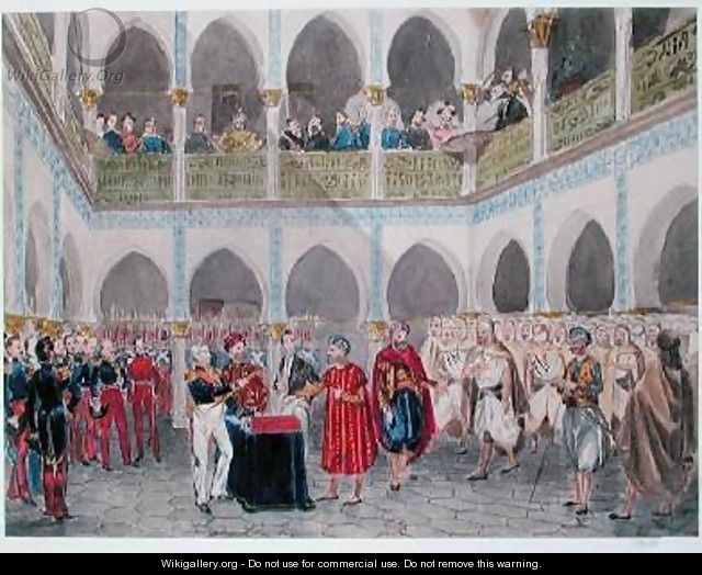 Investiture of the Bey of Algiers by Count Bertrand Clausel 1772-1842 - Theodore Leblanc