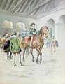 Armand-Jean du Plessis Cardinal Richelieu 1585-1642 learning to ride a horse - Maurice Leloir