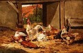 Chickens in a Barn 2 - Cornelius van Leeputten