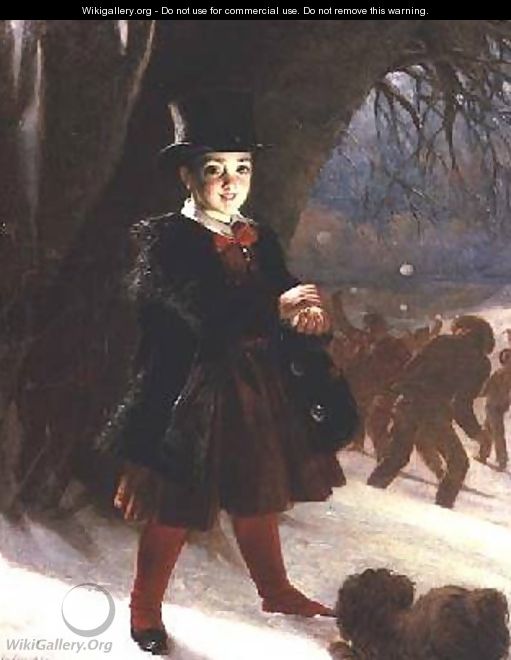 Returning from School a Winters Day - Charles Lees